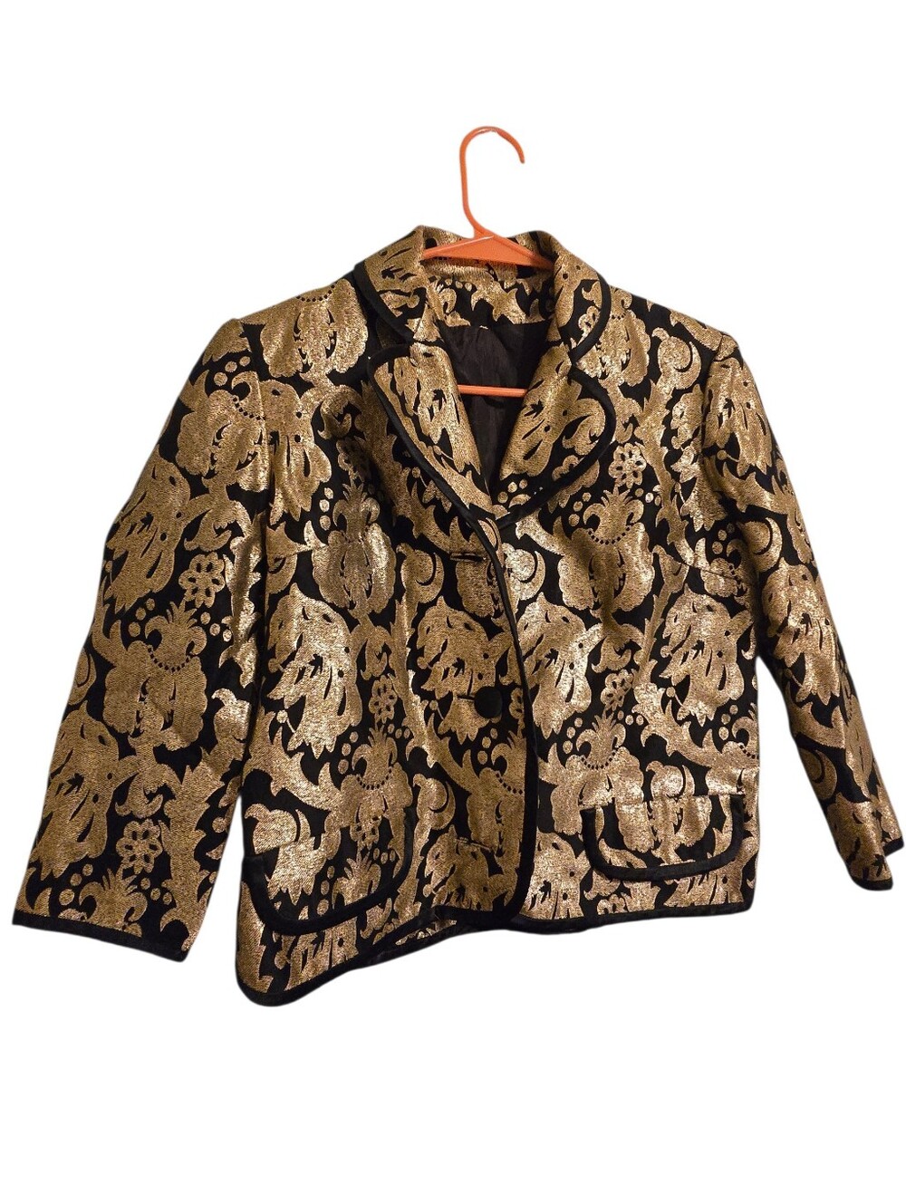 Vintage | Gold & Black Metallic Brocade Women's Blazer